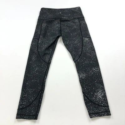 Zyia Active 6-8 (Fits 26W 24L) Athleisure Pockets Legging Speckled Pants Black - Image 1 of 4