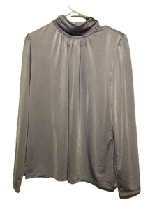 Ann Taylor lila seidig Stehkragen Top Größe Large neu mit Etikett - Bild 1 von 4