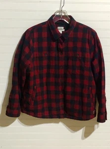 LL Bean Vintage Sherpa gefüttert Buffalo kariert Relax Fit Flanellhemd/Jacke Damen PS - Bild 1 von 12