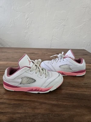 Nike Niños Air Jordan 5 Bajo DX4391-116 Blanco Rosa Zapatos de Baloncesto PS Talla 10C Foto 1 de 4