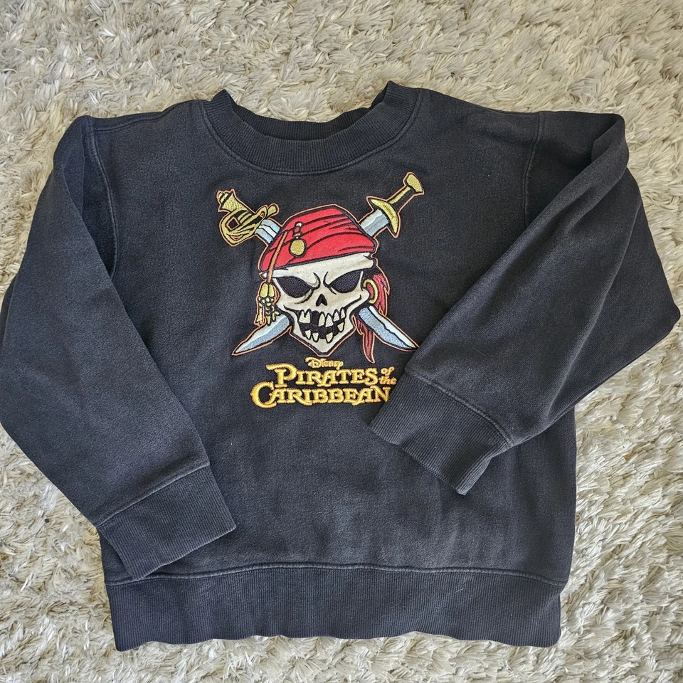 Vintage 2003 Disney’s pirates Of The Caribbean Sweatshirt Embroidered Kids 7/8 - Image 1 of 2