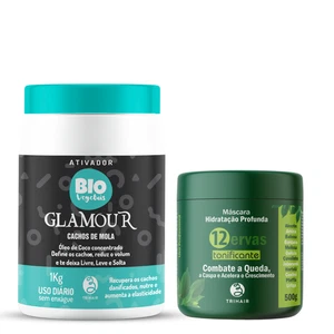 Trihair Curl Activator 1kg + 12 Herbs Tonifying Mask 500ml – Curl Define Set - Picture 1 of 12