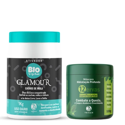 Trihair Curl Activator 1kg + 12 Herbs Tonifying Mask 500ml – Curl Define Set - Image 1 of 4