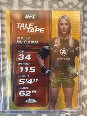 2025 Topps Chrome UFC MOLLY MCCANN Gold Refractor Tale of the Tape /50 #TTT-24 - Image 1 of 2