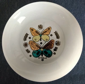 Georges Briard ~ 5" GLASS BOWL ~ Opaque White ~ Butterflies ~ Mid-Century Modern - Picture 1 of 5