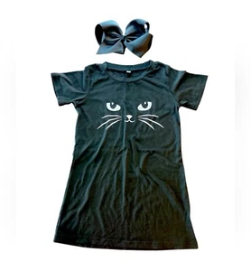 Girls Cat Dress with Bow size 4/5 - Picture 1 of 1
