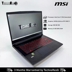 MSI GAMING LAPTOP-I7 11thGen, NVIDIA GeForce RTX 3050 Ti, 16GB Ram, 500 GB SSD - Picture 1 of 5