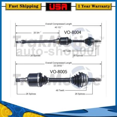 Front Driver Passenger Side CV Axle Joint For Volvo 850 2.3L 1995 1994 - Image 1 of 3