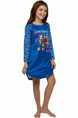 LOL Sorpresa! Camisón Pijama Muñeca Niñas Talla 6 8 Pequeño Mediano Azul Polar Nuevo con Etiquetas Foto 1 de 3