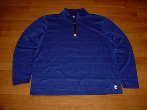 Fila Sport MENS 1/4 Zip Performance Pullover Royal-Blue Logos XL Sharp! - Picture 1 of 4