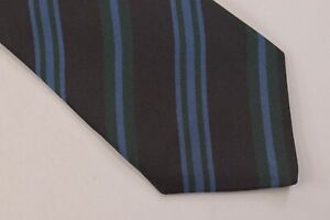 Kiton NWOT Neck Tie In Brown With Blue & Green Stripes 100% Silk 