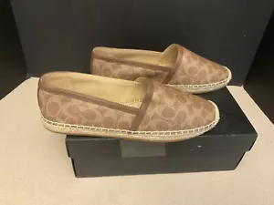New! Womens COACH COLLINS Coated Canva Espadrille Slip On Shoes. Size 11B. - Picture 1 of 10