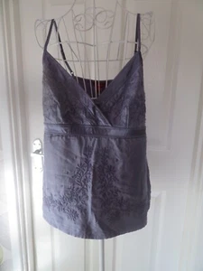 Monsoon Mauve strappy top size 16 - 100% silk trims - see listing - Picture 1 of 7