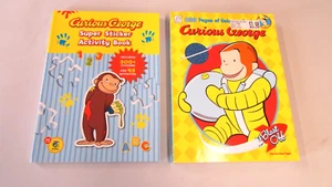 LOT Curious George Super Sticker Activity Book & BLAST OFF Color BOOKS - Picture 1 of 11