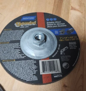 Norton Grinding Wheel DC714HG 7" x 1/4 x 5/8"-11, 8600 Max RPM - Picture 1 of 3