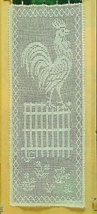 COUNTRY Ruling the Roost Curtain Panel Doily/Crochet Pattern INSTRUCTIONS ONLY