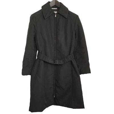 Woman Marella Coat Black Made In Italy Trench Coat Size GB10 IT42 US8 D36 VAP490 - Image 1 of 4