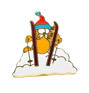 Vintage GARFIELD SKIER pin RARE enamel metal 1978 ski sports lapel hat pinback - Picture 1 of 7
