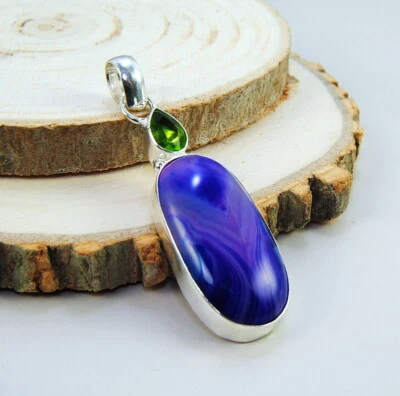  Damenanhänger attraktive Anhänger Sterlin Silber  925 Edelstein Achat Botwana - Bild 1 von 2