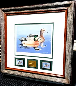 William Morris 1984 Federal Duck Stamp Print Medallion Edition 2 francobolli - incorniciati - Foto 1 di 6
