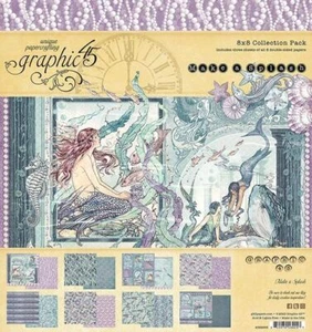 PAQUETE DE PAPEL GRÁFICO 45 ""MAKE A SPLASH"" 8X8 24 HOJAS SIRENAS OCEAN SCRAPJACK'S - Imagen 1 de 9