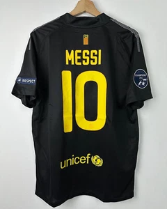 FC Barcelona 2011-2012 Leo Messi UCL black retro soccer jersey - Picture 1 of 6
