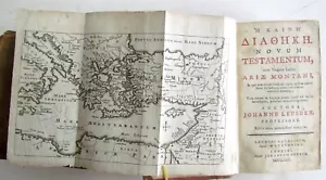 1772 GREEK BIBLE NEW TESTAMENT antique BIBLIA LATIN text MAP NOVUM TESTAMENTUM - Picture 1 of 5