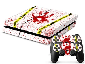 Sony PS4 Playstation 4 Skin Design Aufkleber Schutzfolie Set - Crime Scene White - Bild 1 von 2