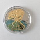 2010 Dark Ruthenium 1 Oz 999 Silver American Eagle Coin 24K Gold Gilded 2-Sided