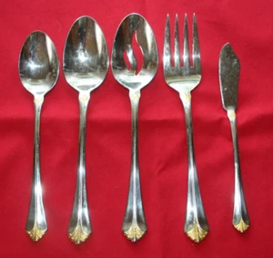 Towle SANTA BARBARA GOLD Glossy Stainless Flatware Gold Accents YOUR CHOICE - Picture 1 of 11