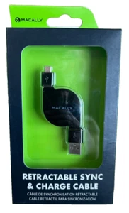 Macally MicroUSB to USB Retractable Sync & Charge Cable - Picture 1 of 2