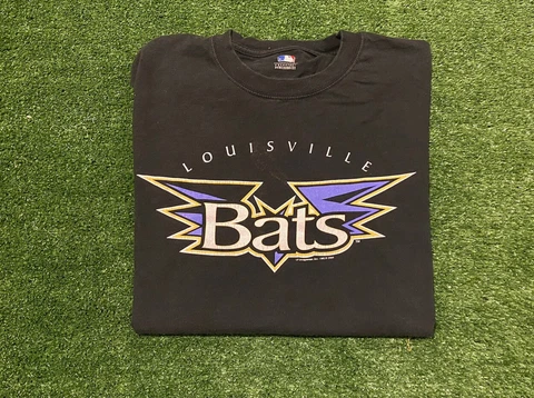 Retro Y2K MiLB Louisville Bats logo t-shirt minor league medium large black Cover