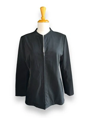 PHILIPPE ADEC Full Zip Sleek Suit Jacket w Pockets Black size US 12 - Image 1 of 4