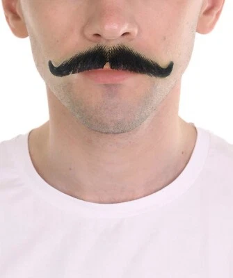 Comediante inglés para hombre adulto cosplay bigote color negro novedad falso M-1206 Foto 1 de 4