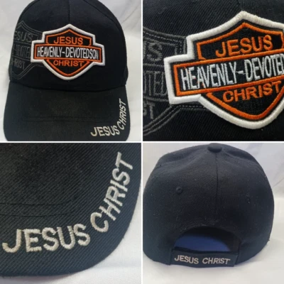 JESUS CHRIST HEAVENLY DEVOTED SON RELIGION EMBROIDERED LOGO MOTORCYCLE HAT CAP - Image 1 of 4
