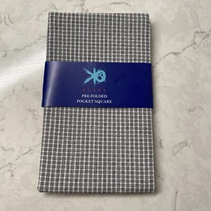 EGARA Pre Folded Pocket Square Black White Check Cotton Blend Handkerchief Hanky - Picture 1 of 5