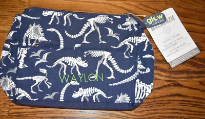 Mackenzie Navy Dinosaur Bones Glow-in-the-Dark Supplies Pouch Waylon NWT - Image 1 of 2