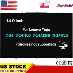 14" FHD LCD Touch Screen Digitizer Assembly for Lenovo Yoga 7i 14ITL5 5D10S39670 - Picture 1 of 5