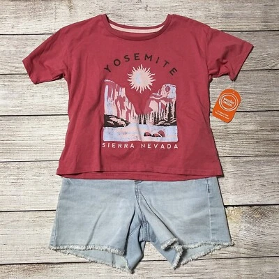 Wonder Nation Girls Outfit Size M (7-8). NWT! Short Sleeve Tee And Denim Shorts. - Image 1 of 4
