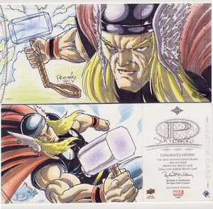 2014 Marvel Premier 3-Panel Sketch Card Premiro Thor - Picture 1 of 1