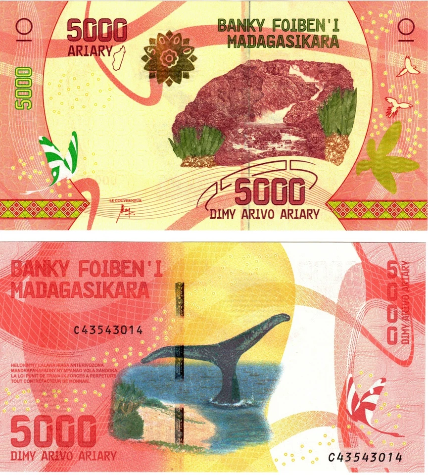 2017 Madagascar P102 5000 Ariary banknote UNC - Image 1 of 1