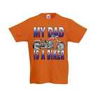 Kinder T Shirt in orange mit einem Bikermotiv Modell Born to be wild