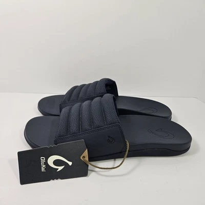 NEW OluKai Maha Olu Slides Sandals Navy Blue Moonlit Ocean Mens 12 - Image 1 of 4