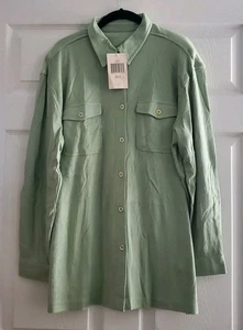 Vintage Capacity Strick Tunika gerippt grün Damen M Knopfleiste - Bild 1 von 12