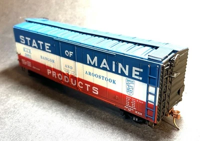 Scale S:  Pro-built 40' B&A "State of Maine" Box Car from detailed AM kit - Image 1 of 4