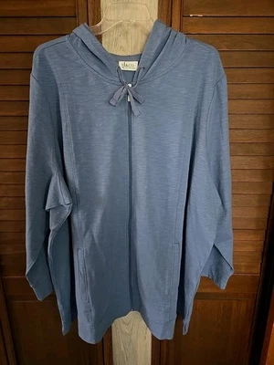 NUEVO SIN ETIQUETAS D & Co Active Mujer Azul Largo Slv Cremallera Completa Sudadera Sudadera Chaqueta talla 5X Foto 1 de 4