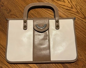 Vintage Etienne Aigner Leather Beige Brown Classic Handbag Bag Purse 80s-90s EUC - Picture 1 of 13