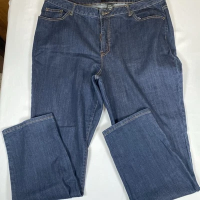 Jeans feminino Venezia regular perna reta 20 mistura de algodão azul - Imagem 1 de 4