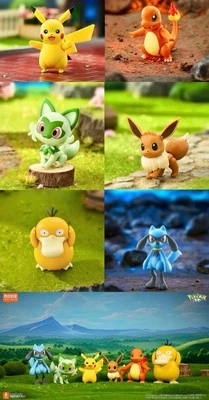 Pokemon Pikachu Psyduck Model Kit Original Anime Blokees Action Figure Set Of 6