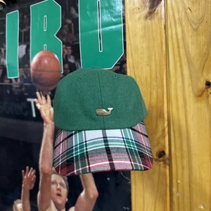 Vineyard Vines Hat Cap Strap Back Green Plaid Wool Preppy Mens Classic Whale - Picture 1 of 6